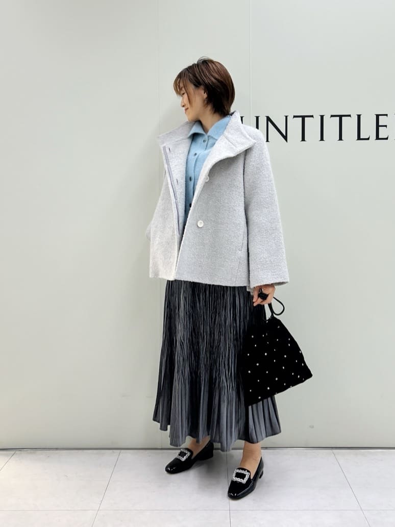 Mikiさんの「UNTITLED｜【エレガント／ミディアウター】ミックスヘリンボンコート」を使ったコーディネート