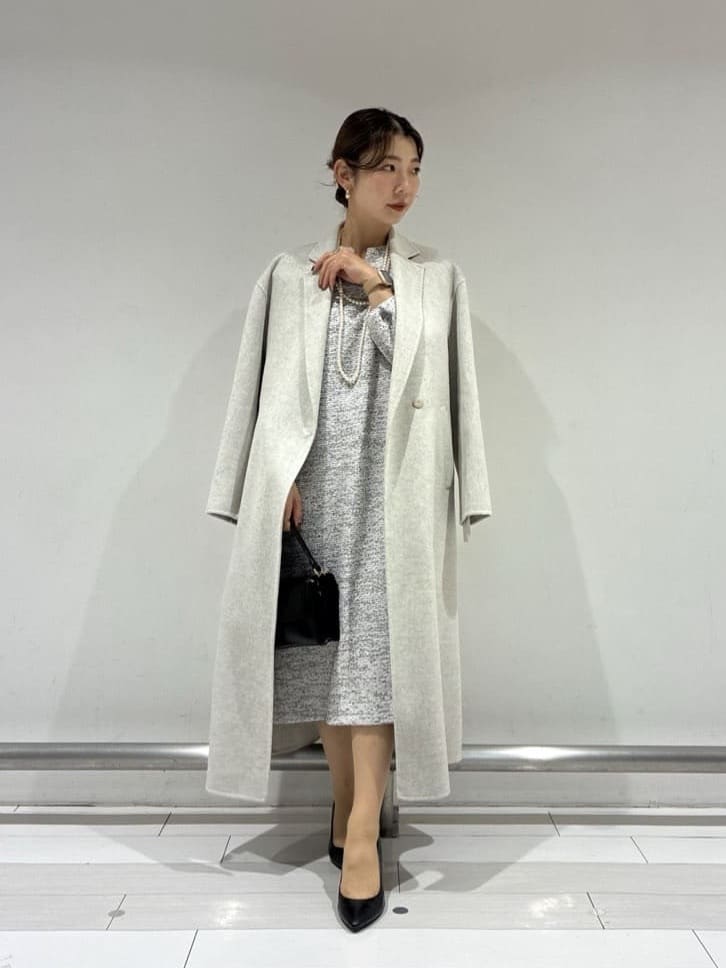 Rinさんの「UNTITLED｜【洗える/ストレッチ】ツイードジャージワンピース」を使ったコーディネート