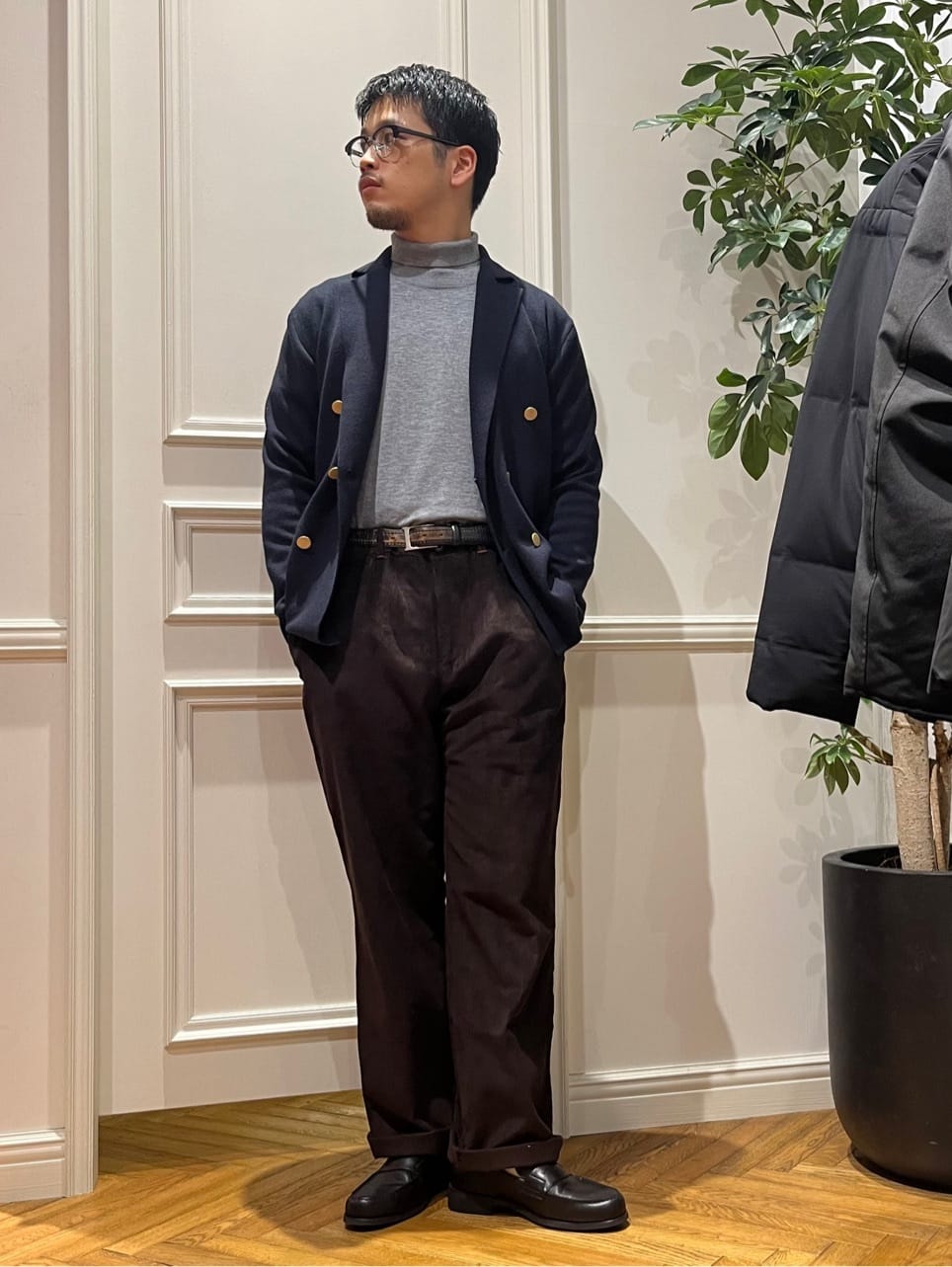 Tokuさんの「DRESSTERIOR｜ダブルブレスト ニットジャケット」を使ったコーディネート