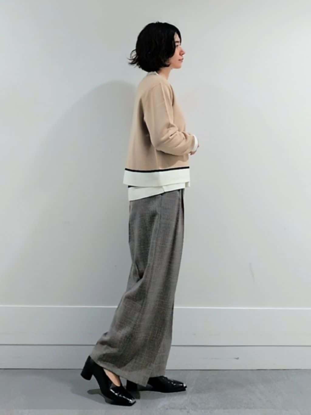 ミズタさんの「UNTITLED｜【アンサンブル可/ジャケット風】ウールミラノリブカーディガン」を使ったコーディネート