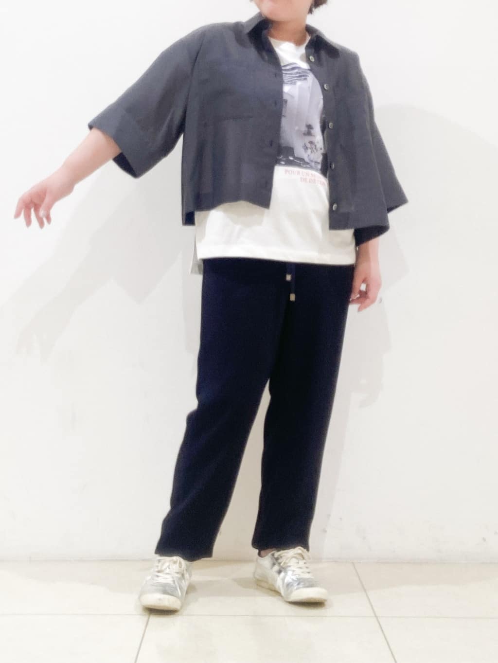 takedaさんの「UNTITLED｜【前開き/洗える】ショート丈シアーシャツ」を使ったコーディネート