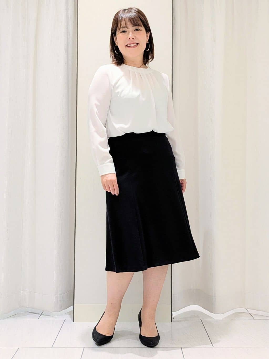 Onumaさんの「UNTITLED｜【洗えるスーツ/ストレッチ】ウール混ジャージ ノーカラージャケット」を使ったコーディネート