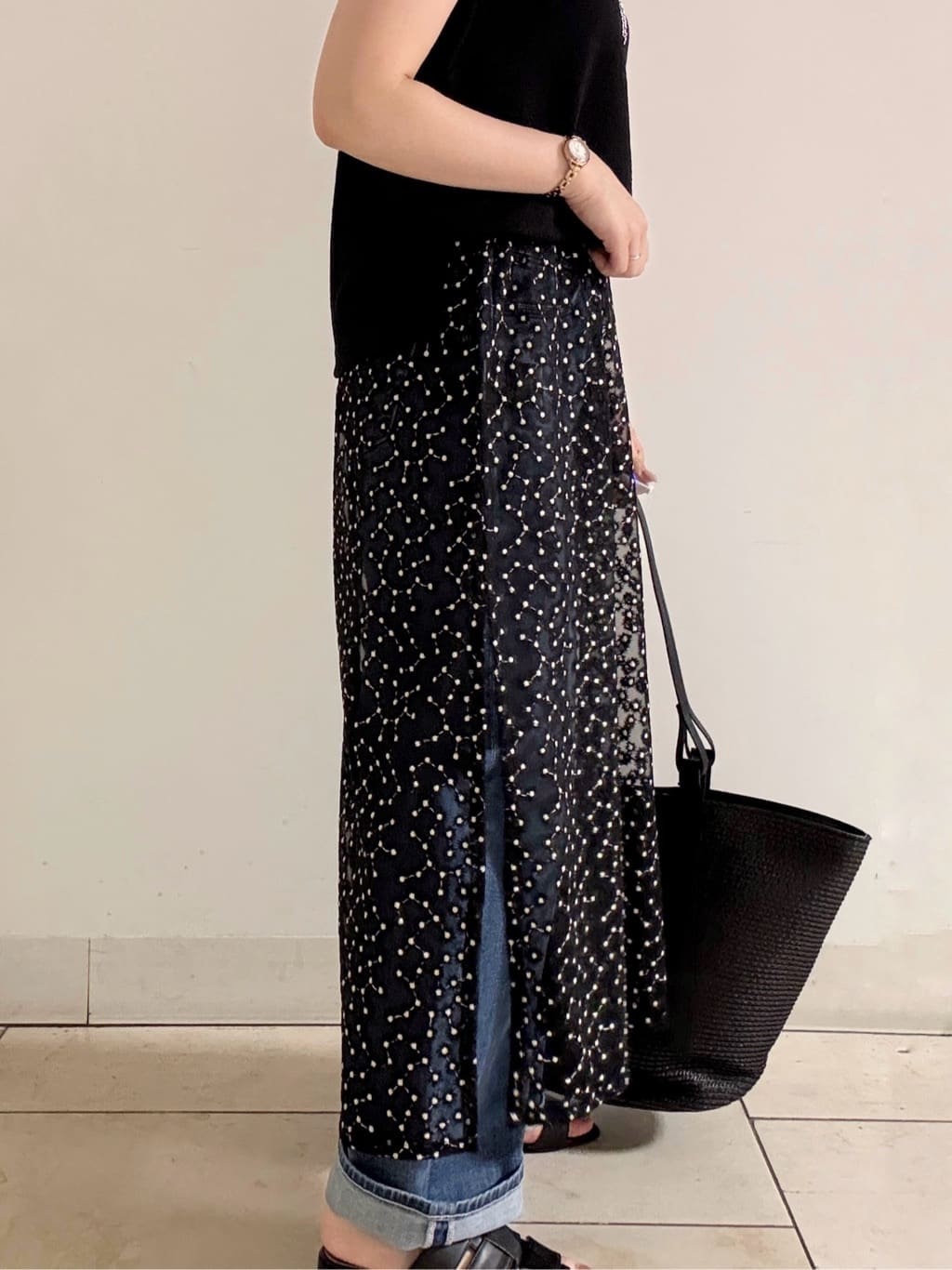 kahoさんの「INDIVI｜【トレンド感◎】レイヤード レーススカート」を使ったコーディネート