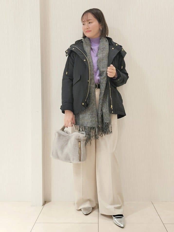naokoさんの「UNTITLED｜【8色展開/洗える】ウールカシミヤ ハイネックニット」を使ったコーディネート