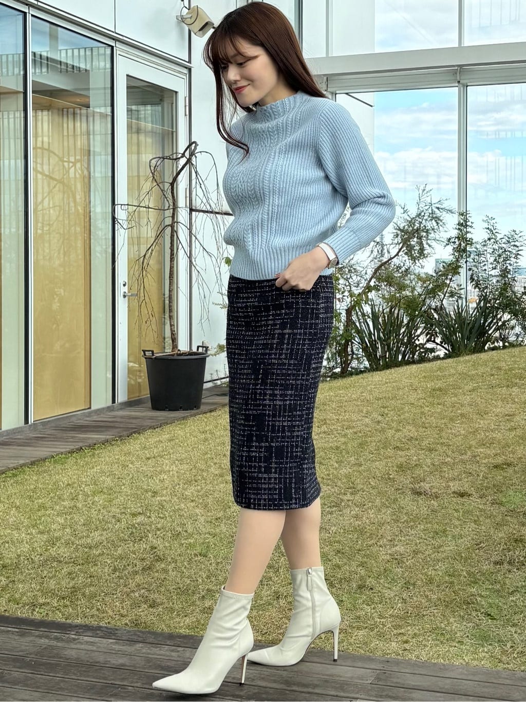 sayaさんの「COUP DE CHANCE｜【手洗い可／日本製】ケーブルニット」を使ったコーディネート