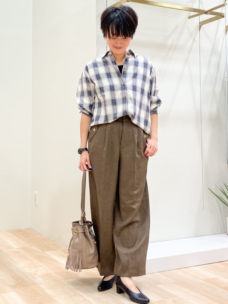 Keiさんの「grove｜【洗える】着回し優秀！フラップポケットワイドパンツ」を使ったコーディネート