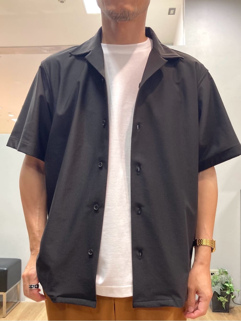 シュンさんの「TAKEO KIKUCHI｜【COOL CITY WEAR】エアートール オープンカラーシャツ /接触冷感・通気性」を使ったコーディネート