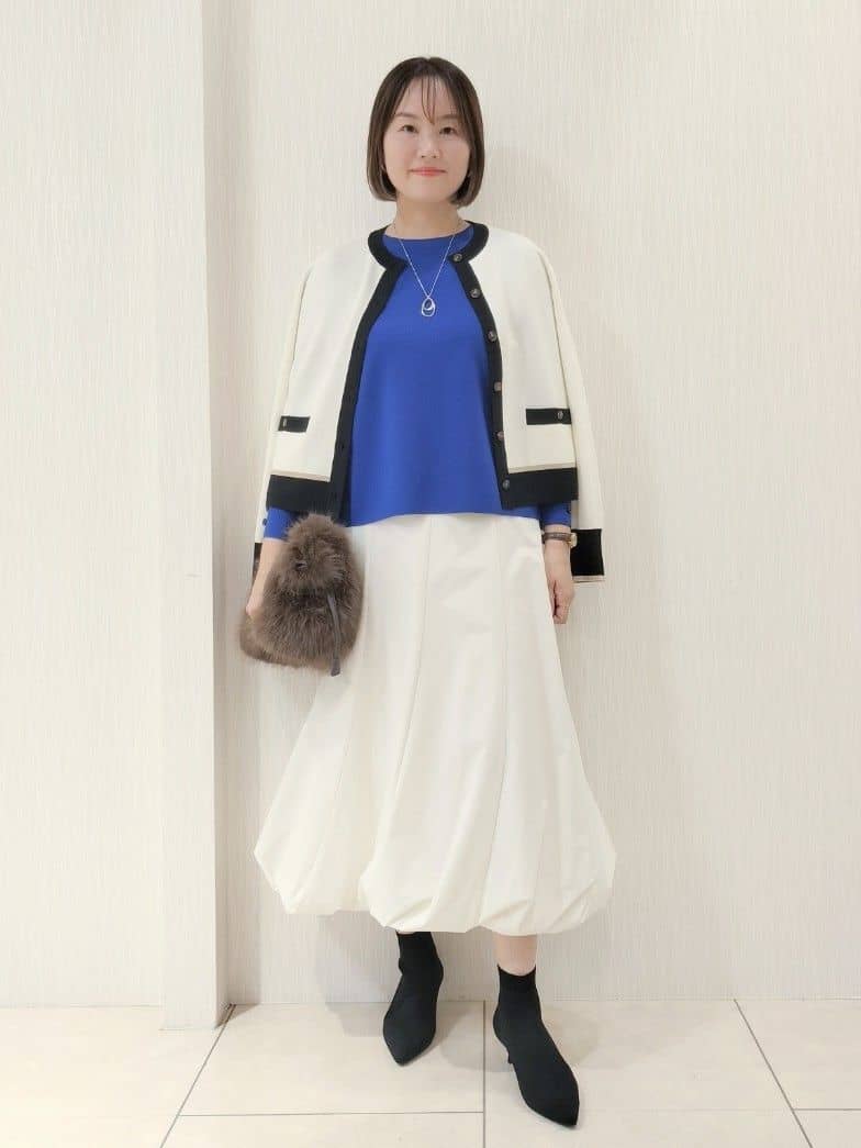 naokoさんの「UNTITLED｜【アンサンブル可/ジャケット風】ウールミラノリブカーディガン」を使ったコーディネート