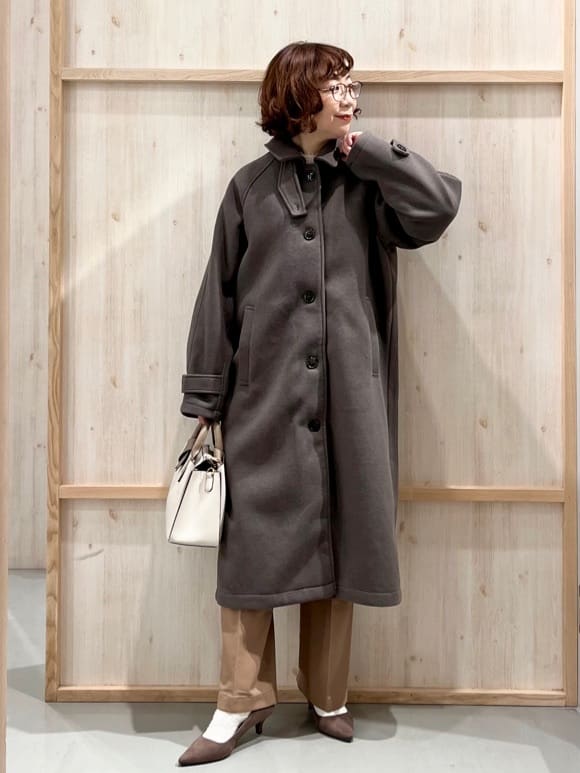 nakoさんの「THE SHOP TK｜ジャージメルトンスタンドカラーコート」を使ったコーディネート