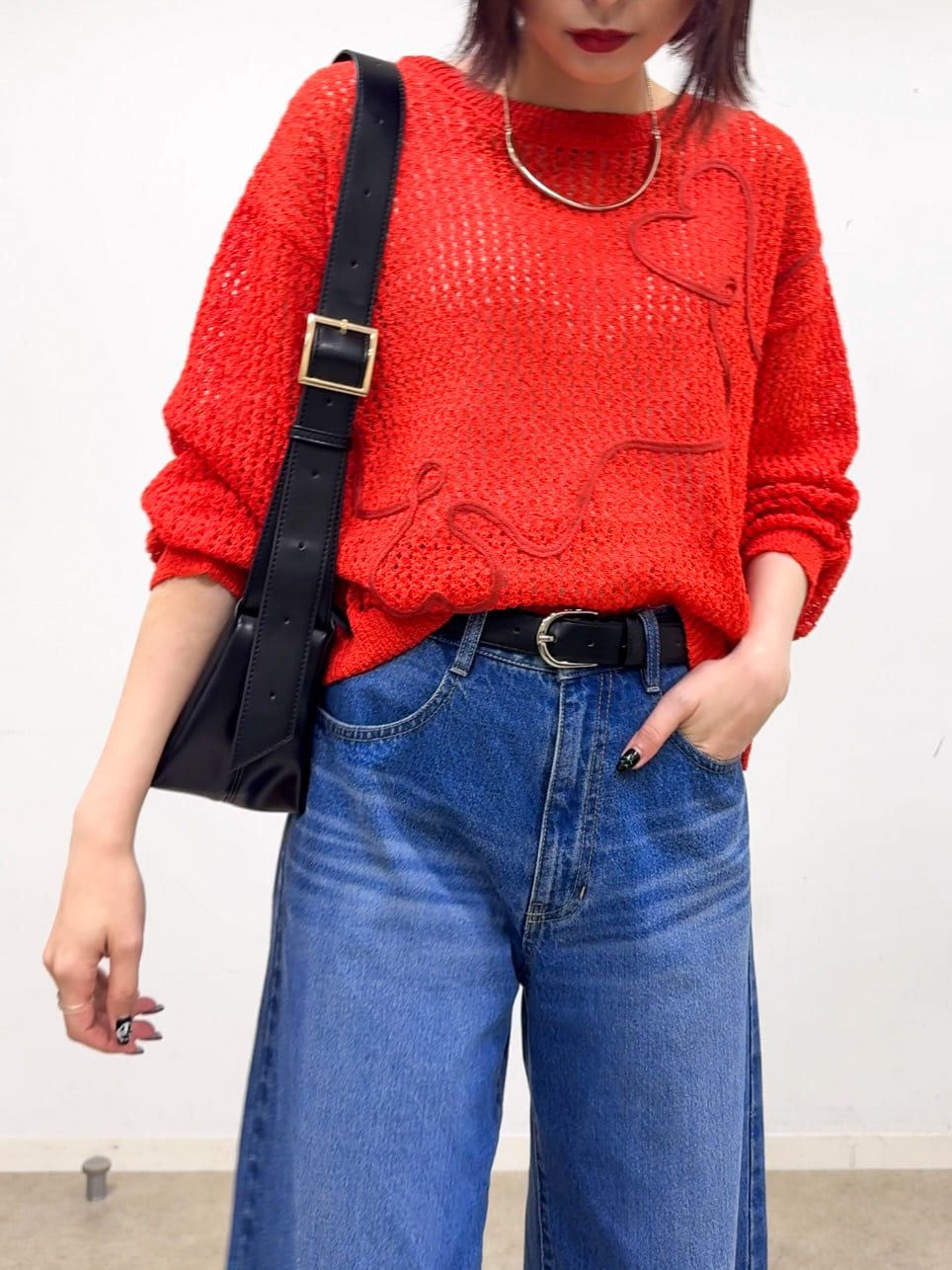 𝐜𝐡𝐢𝐤𝐚さんの「SHOO･LA･RUE｜コード刺繍アソートメッシュカーディガン」を使ったコーディネート