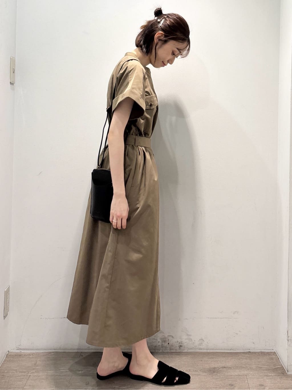 ぶまりんさんの「OPAQUE.CLIP｜ダブルポケットシャツワンピース【洗濯機洗い可】」を使ったコーディネート