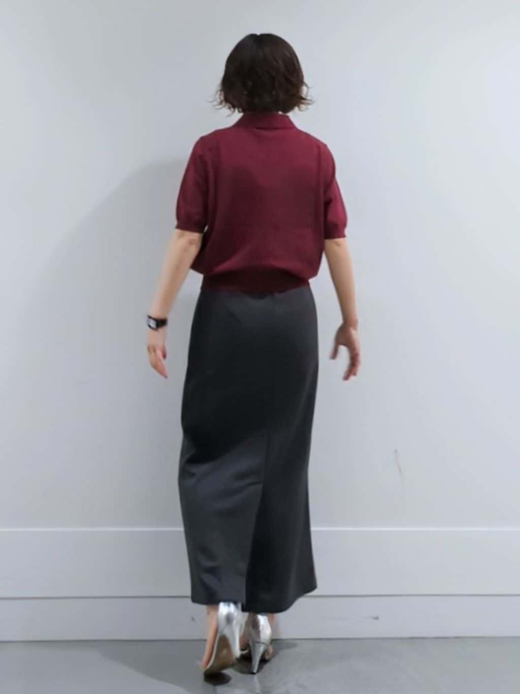 ミズタさんの「UNTITLED｜【トレンド/きれいめ】5分袖ポロニット」を使ったコーディネート