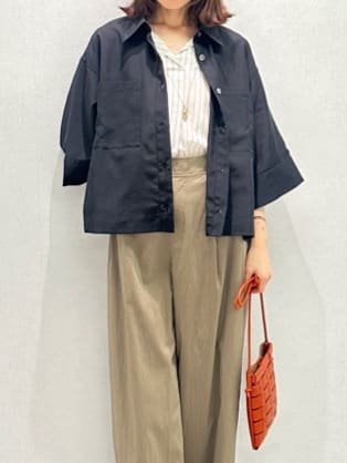 Miwaさんの「UNTITLED｜【洗える/スキッパー】フレンチスリーブシアーブラウス」を使ったコーディネート