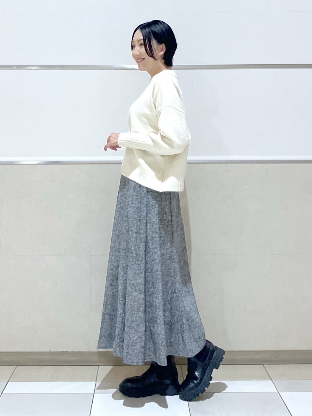 eriko さんの「Dessin｜【洗える】クルーネックワイドニット」を使ったコーディネート