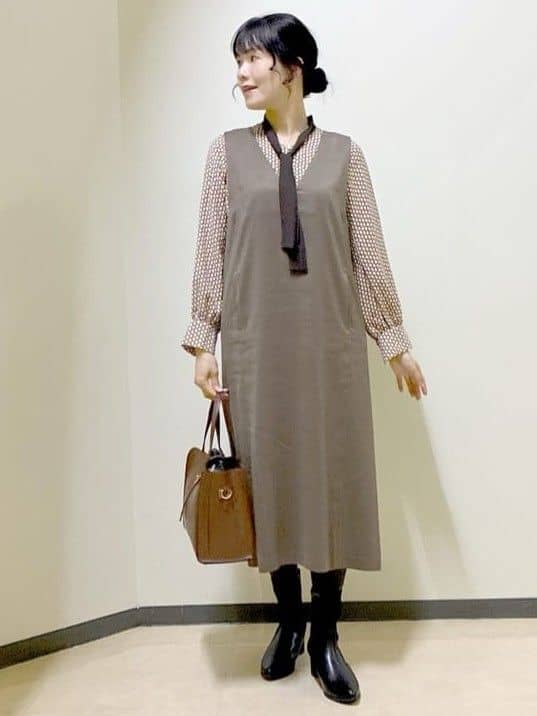  beni_gingerさんの「Reflect｜【レイヤードに◎】ボウタイプリントブラウス」を使ったコーディネート