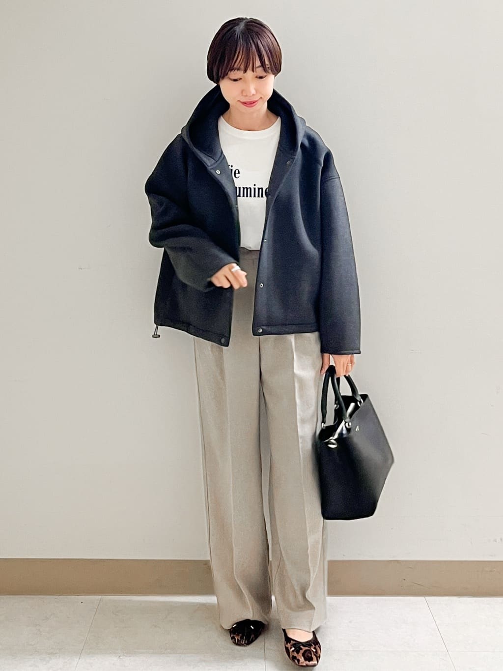 あかねさんの「OPAQUE.CLIP｜ロングロゴTシャツ【洗濯機OK】」を使ったコーディネート