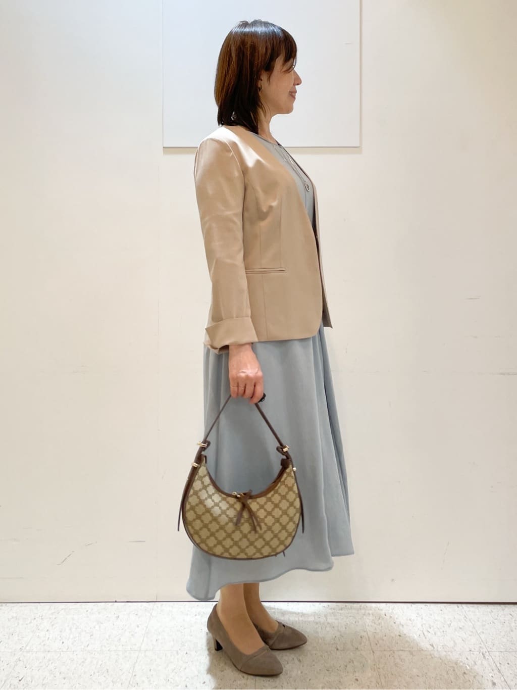 めいさんの「Reflect｜【吸水速乾／防しわ】シルキープリーツワンピース」を使ったコーディネート