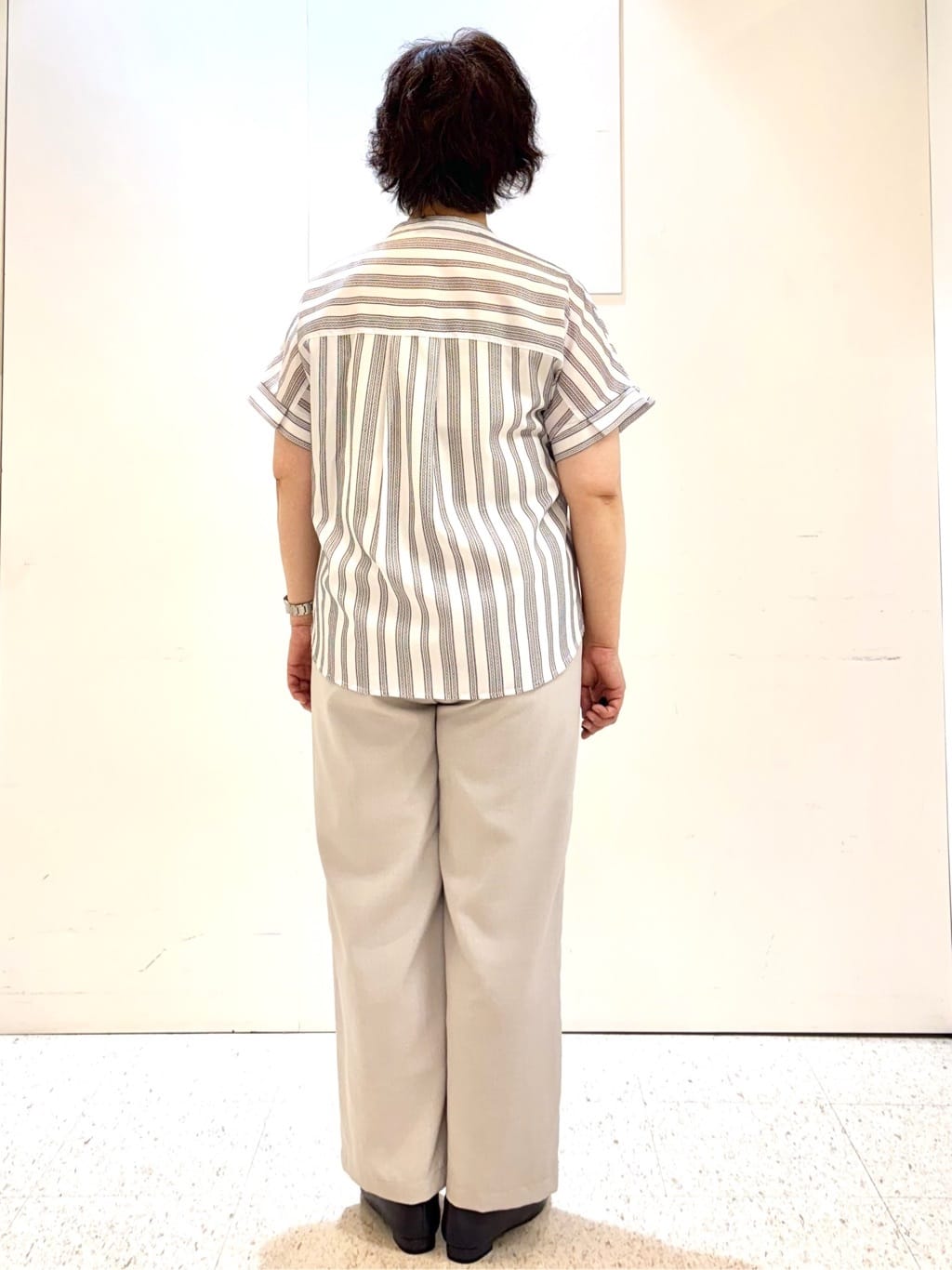 ヤスコさんの「Reflect｜【洗える】ドビーストライプブラウス」を使ったコーディネート