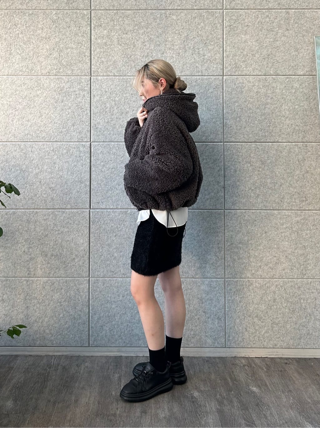 honoka Aさんの「CODE A｜boa hoodie blouson」を使ったコーディネート