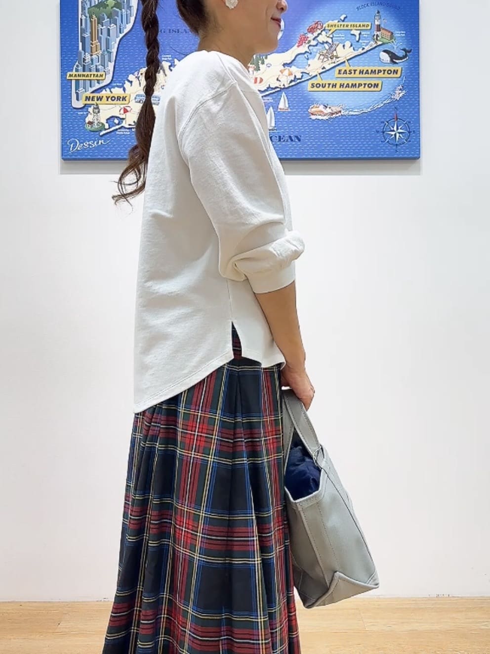 Yasucoさんの「Dessin｜【360度可愛い・洗える】バックヘンリーカットソー」を使ったコーディネート
