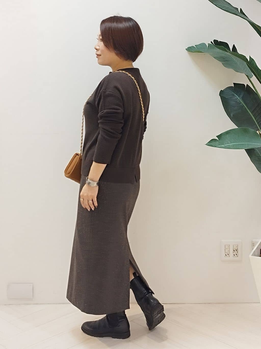s u g iさんの「UNTITLED｜【洗える】モックネックミラノリブニット」を使ったコーディネート