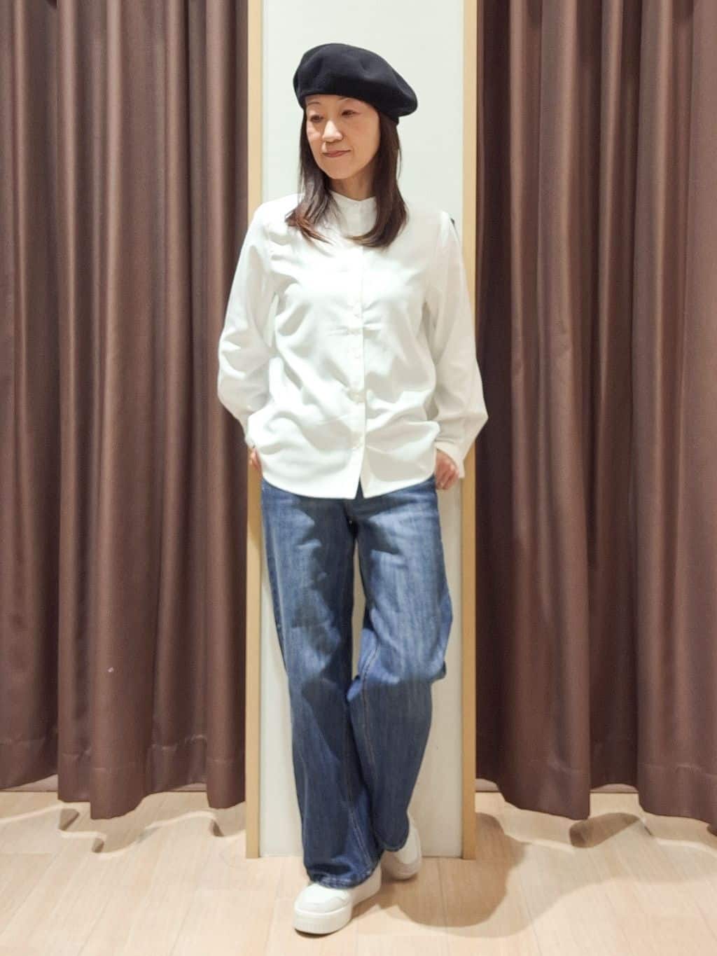 ウタさんの「grove｜ニットベスト&times;シャツセット」を使ったコーディネート