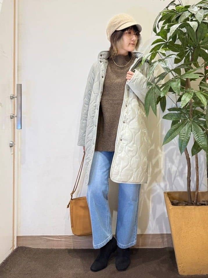 misakiさんの「SHOO･LA･RUE｜【撥水/フード取り外し可】冬に嬉しいこだわり満載 ひょうたん柄キルトコート」を使ったコーディネート
