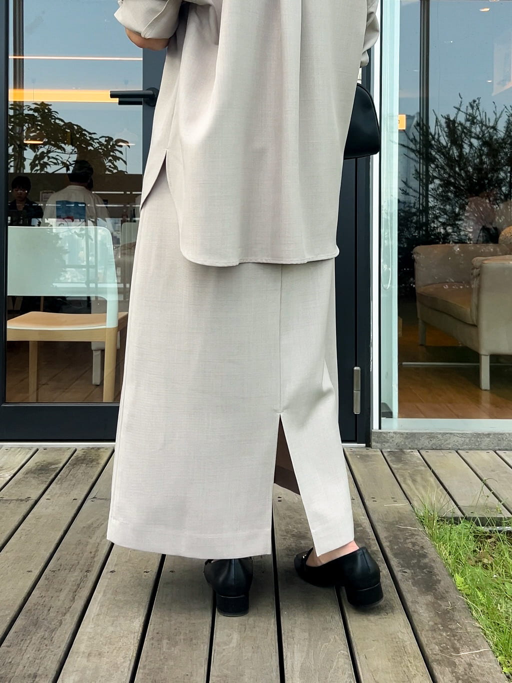 ちびゆきさんの「grove｜【カセット服/選べる着丈】洗濯機で洗えるオーバーシャツ」を使ったコーディネート