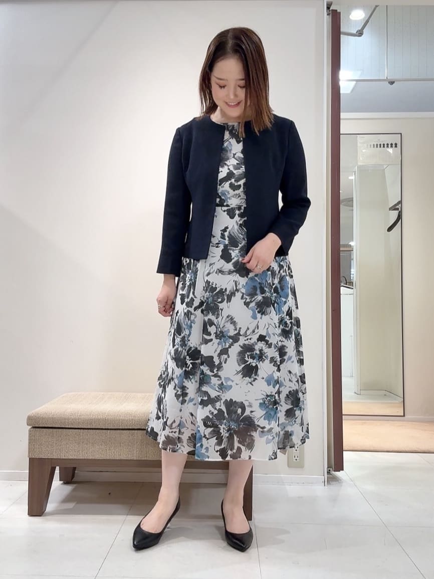 YUIさんの「UNTITLED｜【短丈/日本製】カラミ風メッシュ ノーカラージャケット」を使ったコーディネート