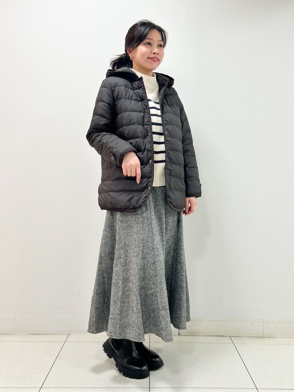 Kaiさんの「Dessin｜【撥水・2WAY】ミュラーダウンコートミドル丈」を使ったコーディネート