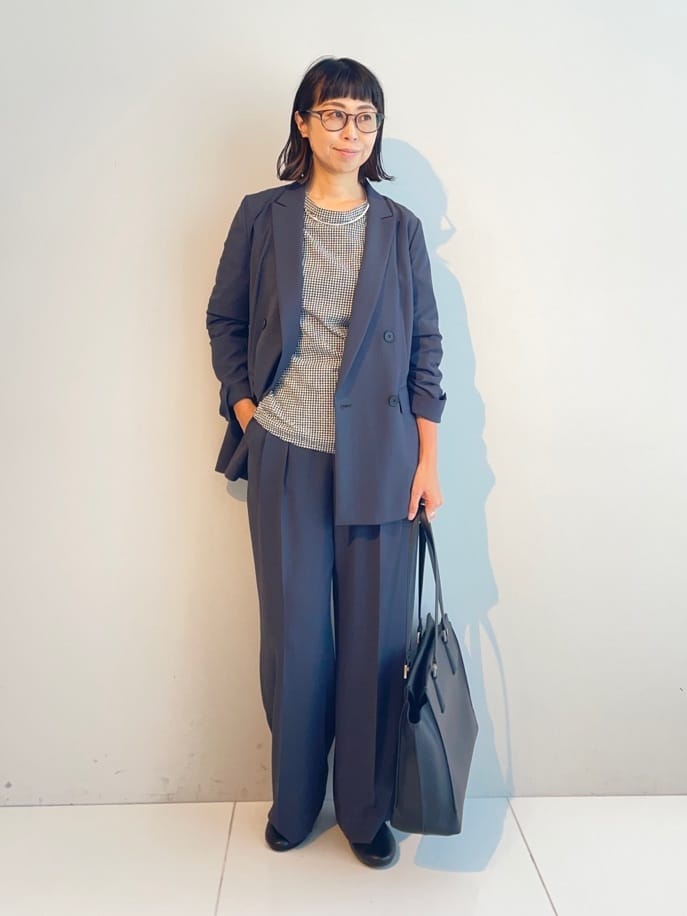 murayamaさんの「INDIVI｜【軽く羽織れる！】ダブルジャケット」を使ったコーディネート