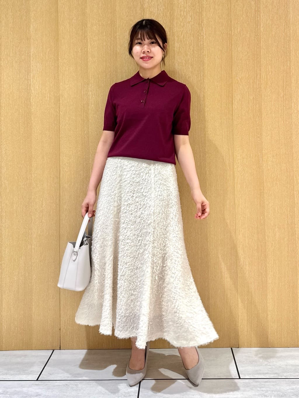 nanaさんの「UNTITLED｜【トレンド/きれいめ】5分袖ポロニット」を使ったコーディネート