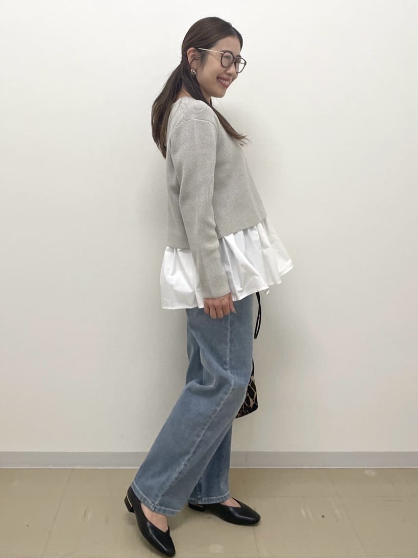Akiさんの「OPAQUE.CLIP｜《ツインセット》ショートラメニット&times;フレアタンクトップ【洗濯機OK】」を使ったコーディネート
