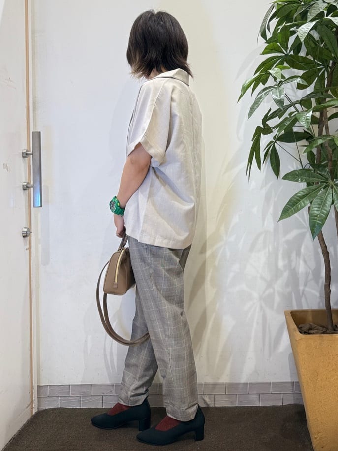 misakiさんの「SHOO･LA･RUE｜【S-LL】さらりと着たい大人のための 麻調半袖ジャケット」を使ったコーディネート
