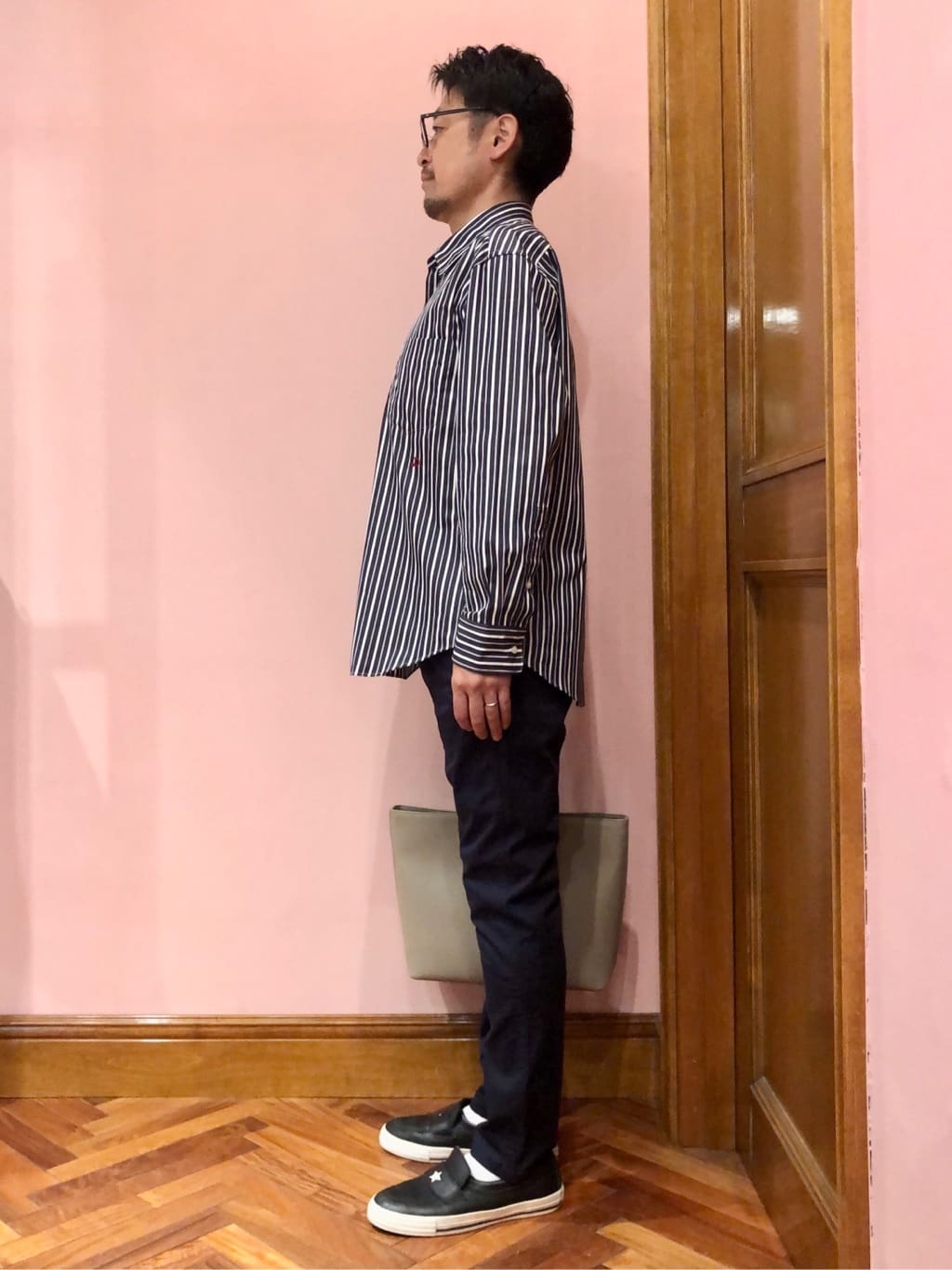 OKJさんの「DRESSTERIOR｜THOMAS MASON ストライプシャツ」を使ったコーディネート