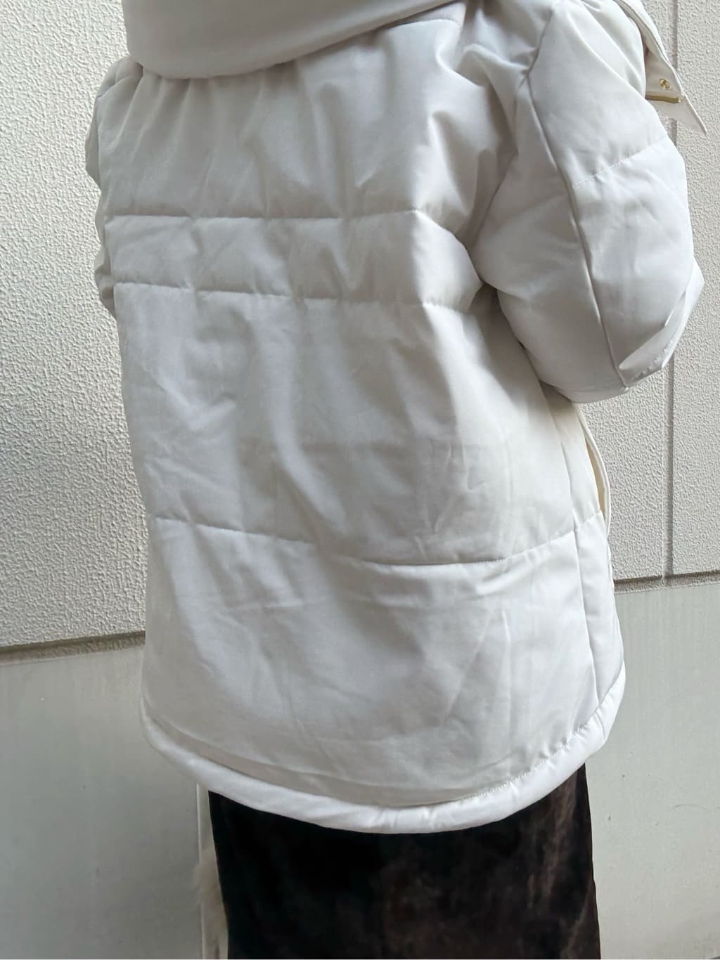 chさんの「THE SHOP TK｜【すっきり見えシルエット】上品ふわもこ中綿ブルゾン」を使ったコーディネート