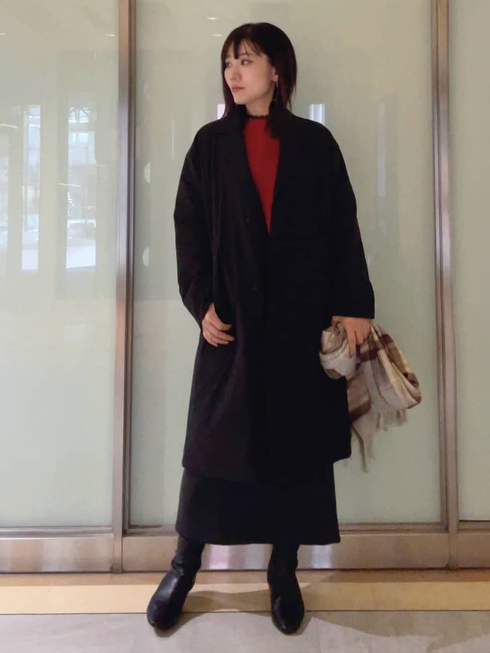 mayutaさんの「INDIVI｜【超軽量／蓄熱】ライトパフチェスターコート」を使ったコーディネート
