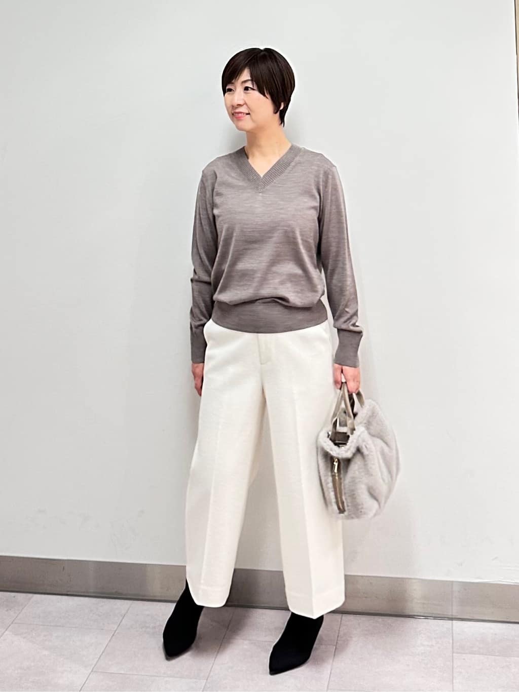 みなこさんの「UNTITLED｜【8色展開/洗える】ウールカシミヤ ハイネックニット」を使ったコーディネート