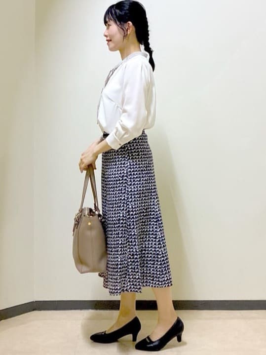  beni_gingerさんの「Reflect｜【配色ボウタイ付き】八分袖ジョーゼットブラウス」を使ったコーディネート