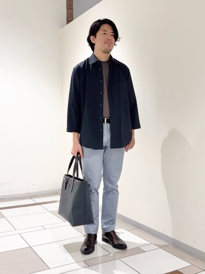 及川さんの「TAKEO KIKUCHI｜【COOL CITY WEAR】DotAir（R）サッカー シャツ」を使ったコーディネート