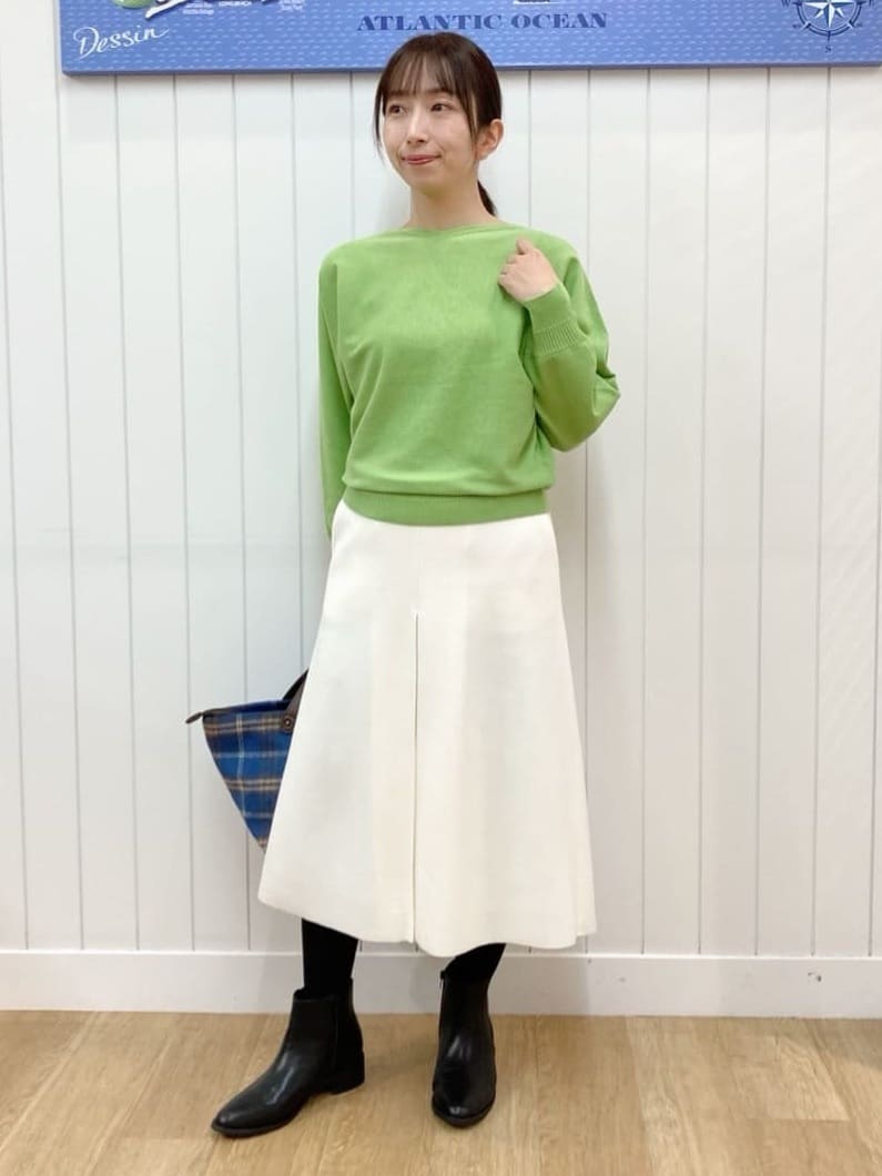 yoshiさんの「Dessin｜【洗える】ウールブレンド後ろボタンニット」を使ったコーディネート