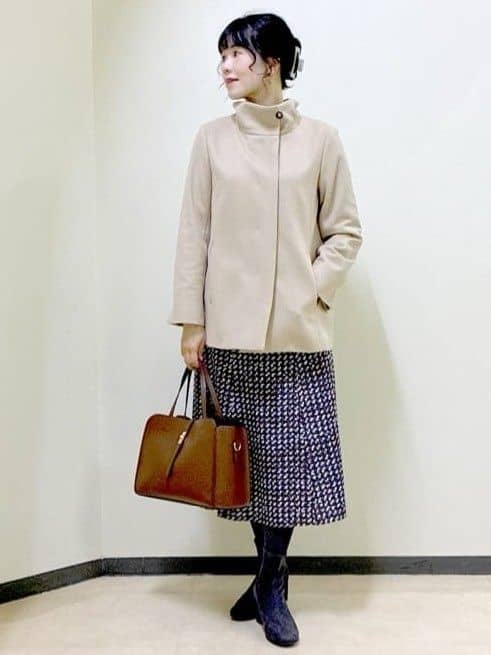  beni_gingerさんの「Reflect｜【SS-4Lサイズ／衿が顔に当たらない◎】スタンドネックミドルコート」を使ったコーディネート