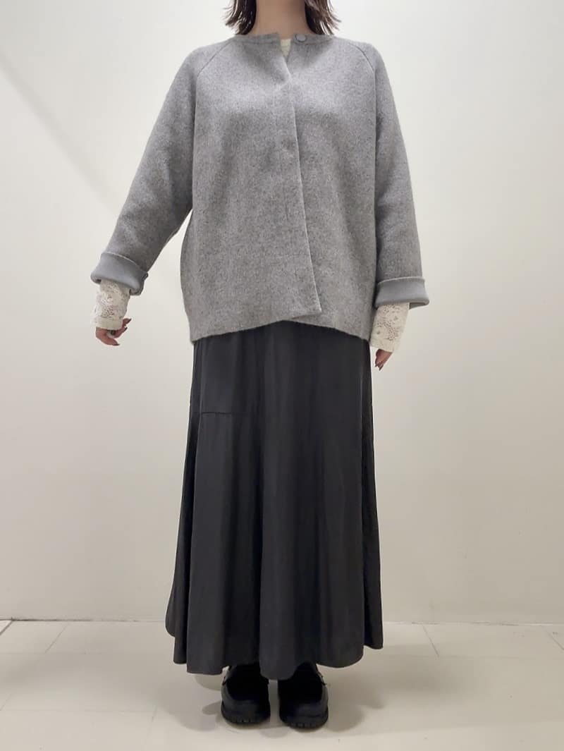 YUIさんの「UNTITLED｜【軽アウター/ミドル丈】ウールニットコーディガン」を使ったコーディネート