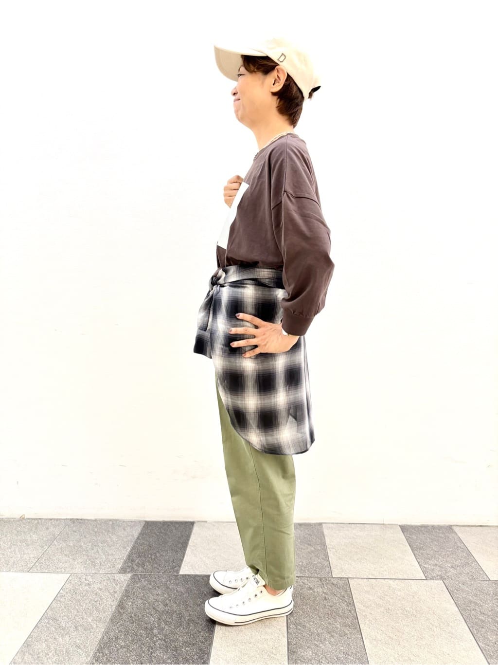 Haruさんの「Dessin｜【洗える】箔プリントロングTシャツ」を使ったコーディネート