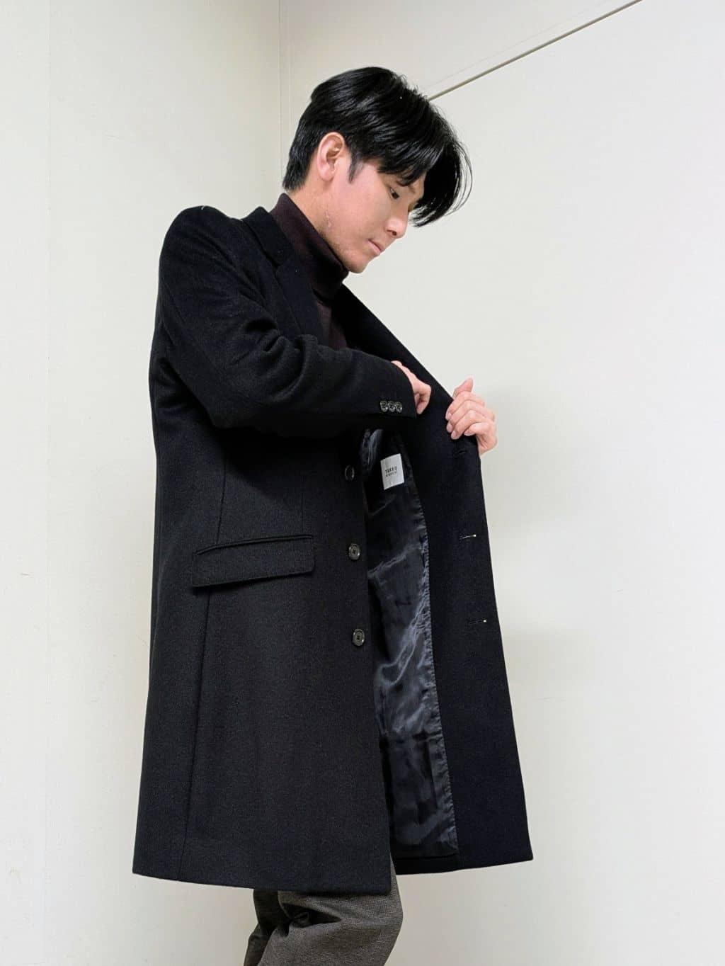 ryoさんの「TAKEO KIKUCHI｜カシミヤブレンド ビーバー調チェスターコート」を使ったコーディネート