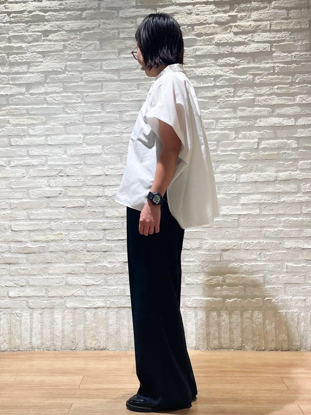 シゲリさんの「OPAQUE.CLIP｜《andGIRL掲載》リラクシーシャツ【洗濯機洗い可】」を使ったコーディネート