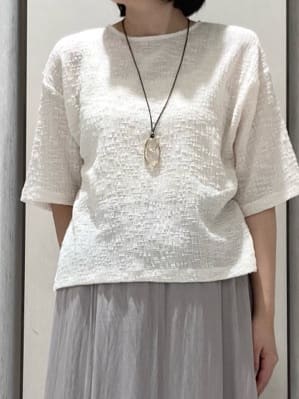 わたなべさんの「UNTITLED｜【五分袖/ジャージトップス】スラブカールマイヤープルオーバー」を使ったコーディネート