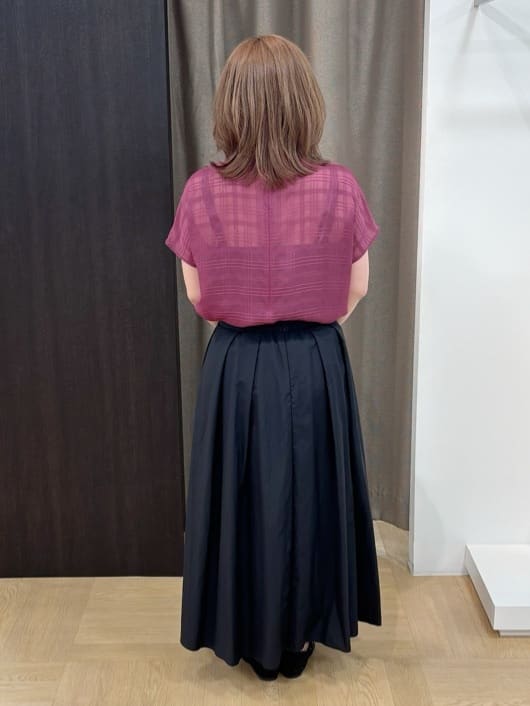 Keiさんの「UNTITLED｜【シアー】チェックスタンドネックブラウス」を使ったコーディネート