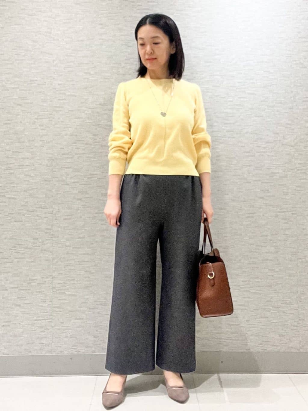 marikoさんの「Reflect｜【選べる8色／スカートにもパンツにも◎】ウール混ボートネックニット」を使ったコーディネート