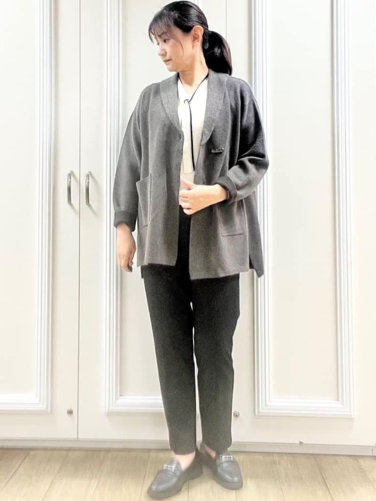 KAOさんの「Reflect｜【ライトアウター／気軽な羽織に◎】オフボディカーディガン」を使ったコーディネート